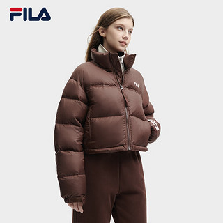 FILA 斐乐女子羽绒服冬季保暖防风宽松短款面包服运动外套 猪肝卡-A-DK 175/92A/XL