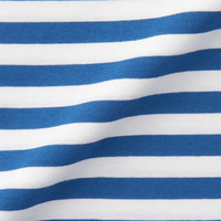 無印良品 MUJI（無印良品 ）婴童 圆领 条纹短袖T恤 童装 宝宝t恤 儿童童装 CCE03A3S 蓝色条纹 100