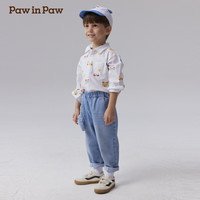 PawinPaw卡通小熊童装2025年春夏男宝宝宽松印花长袖衬衫 Mix混合色/99 90 cm