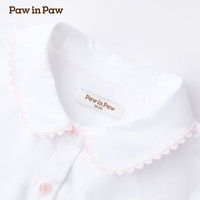 PawinPaw卡通小熊童装25年春季女童基本款百搭翻领长袖衬衫 Ivory象牙色/39 140 cm