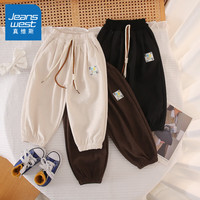 真维斯童装 JEANSWEST JNR春秋新款儿童运动裤男童女童休闲裤洋气条绒宽松束脚单裤