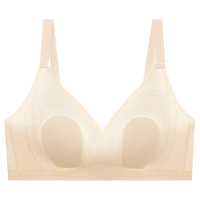润微【超薄冰皮凉感洞洞杯】夏季轻薄无痕内衣女聚拢收副乳无钢圈文胸  L （适合80BC）