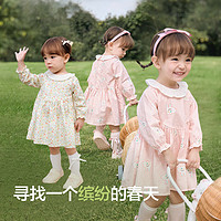 巴拉巴拉童装女童连衣裙儿童裙子宝宝2025春婴儿精致甜美可爱208125111009