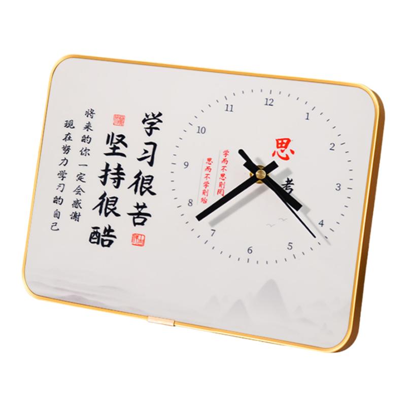 学习很苦坚持很酷摆件时钟书桌励志摆台儿童房间的桌面装饰小