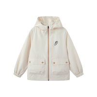 asics亚瑟士童装特氟龙三防面料儿童宽松梭织便服25年春季 米白色106 175