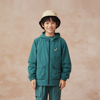 asics亚瑟士童装特氟龙三防面料儿童宽松梭织便服25年春季 绿色300 175