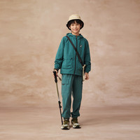 asics亚瑟士童装特氟龙三防面料儿童宽松梭织便服25年春季 绿色300 140