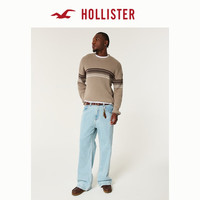 HOLLISTER24秋冬款条纹撞色慵懒打底圆领针织毛衣男装KI320-4042 棕色条纹 XL (180/116A)