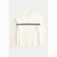 HOLLISTER24秋冬款条纹撞色慵懒打底圆领针织毛衣男装KI320-4042 奶油色条纹 XS (170/84A)