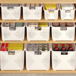 优勤 家用塑料储物篮 收纳箱