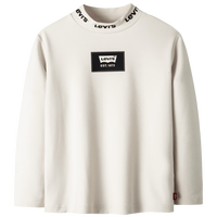 Levi's李维斯童装男女童长袖T恤打底衫秋季儿童半高领女童上衣中性 豆腐白 160 /80 【身高158-170cm】 160/80(XL)