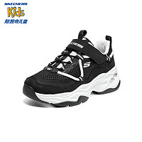 Skechers斯凯奇熊猫鞋老爹鞋男大童运动鞋春秋季儿童鞋405210L 女童/黑色/白色/BKW 30