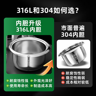 半球（PESKOE）316不锈钢0涂层电饭煲家用老式蒸煮3-4-5-8个人 304不锈钢内胆无涂层电饭锅5-6升大容量智能多功能 电子款 4L 【饭粥切换】316l不锈钢内胆