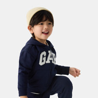 Gap男幼童2025春季经典大logo拉链连帽卫衣儿童装美版744384 海军蓝 110 /56 (4-5岁)