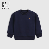 Gap【大小童同款】男女童2025春季小熊刺绣卫衣儿童装 海军蓝761411 100 cm(2-3岁)亚洲尺码