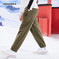 匡威（Converse）匡威童装男童女童加绒长裤裤子儿童运动裤卫裤休闲裤 灰橄榄绿 155 /61 【身高152-158cm】 155/61(L)