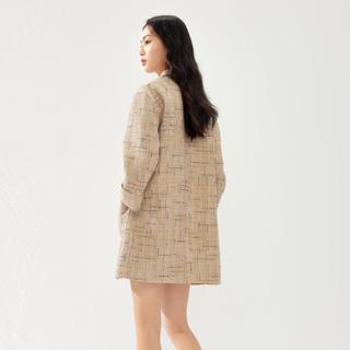 重工亮丝千金风高级感气质小香风连衣裙2024春