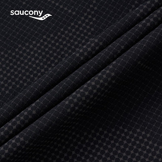 索康尼 saucony 秋冬季男子跑步梭织夹克休闲运动外套黑底灰点印花3XL