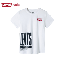 Levi's 李维斯童装男童纯棉舒适短袖T恤夏季儿童亲肤透气针织休闲上衣 奶白 160 /80 【身高158-170cm】 160/80
