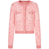 迪赛尼斯（DESIGNICE）2024年春季通勤风圆领开衫粉色长袖气质毛针织衫女 樱花粉1 L