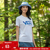 VANS 官方 男女情侣短袖T恤清新纯白油漆未干LOGO出游好物 白色 XS