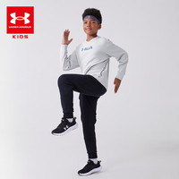 安德玛(Under Armour)童装秋冬儿童卫衣加厚保暖套头上衣男女童休闲服大童服244103105 浅灰 150