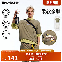 Timberland 官方情侣短袖T恤24春夏宽松|A66BB/A6EZW/A669F A669F590/卡塞尔绿色 M