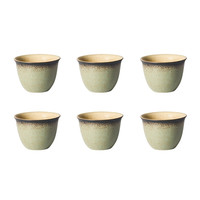 百科 BYKE 陶瓷6只装茶杯快客杯功夫小茶杯套装茶碗单杯品茗杯 海礁石茶杯6个装