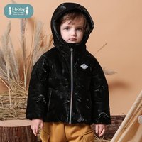 ibaby男女童羽绒服冬季新款保暖白鹅绒服短款连帽保暖羽绒外套5