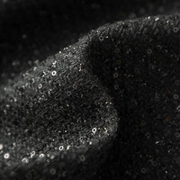 晚白2025春款时尚简约气质上衣百搭亮片休闲马甲女 黑色 L