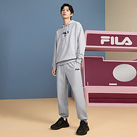 FILA 时尚简约卫衣男女同款纯棉宽松舒适针织连帽上衣