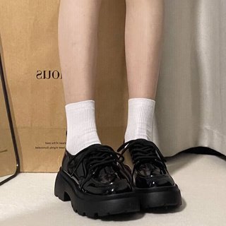 北极绒（Bejirog）jk小皮鞋女2025年春秋季新款单鞋子女粗跟日系松糕底厚底乐福鞋女