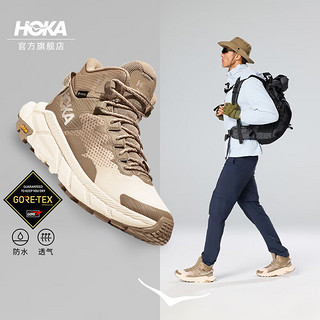 HOKA ONE ONE 男女款冬季中帮轻量舒适防水户外徒步鞋TRAIL CODE GTX 沙色/蛋-