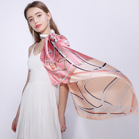 上海故事仿真丝丝巾大方巾女士围巾丝巾杭州丝绸缎礼盒装实用 饰带 西瓜红