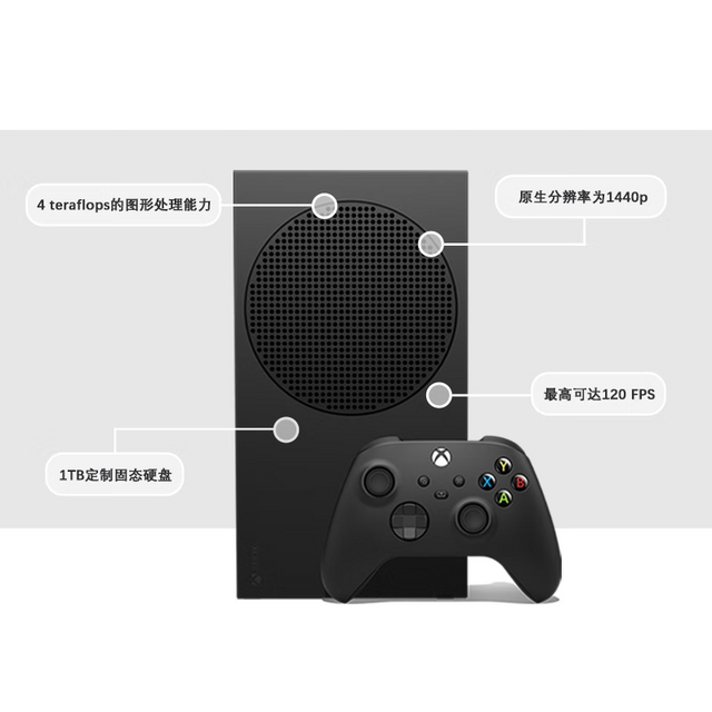 百亿补贴：Microsoft 国行 Xbox Series S 游戏主机 黑色 1TB