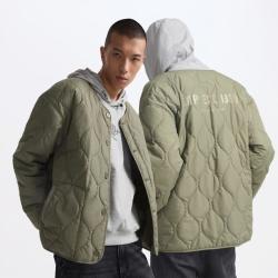 Gap 男装2024秋季款印花logo波浪绗线外套轻薄简约风棉服619672