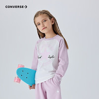 Converse匡威童装男女童纯棉长袖T恤2025春季亲肤舒适儿童长T打底衫 皮粉色【纯棉】 110 /52 【身高98-104cm】