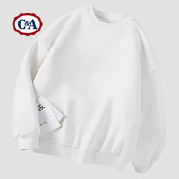 C&A卫衣男2025春秋季薄款宽松圆领潮流女装港风ins套头衣服 白 L