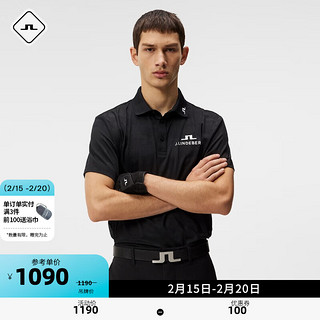 金林德伯格 J.Lindeberg 夏季GOLF黑白运动休闲短袖POLO衫男52423Z015 RPR黑色 175/96A/M