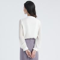 【法式浪漫】春夏商务通勤蝴蝶结系带百搭压褶肌理宽松长袖衬衫女