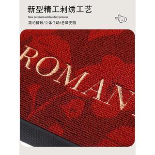 高级入户门地垫高端大门口进门脚垫耐脏免洗脚垫加厚防滑橡胶地毯 蝴蝶灰色-万事顺意-激光刺绣入户垫