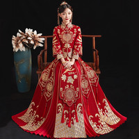 枝己 ZEIMSSMM 秀禾服新娘 中式婚纱古装旗袍龙凤褂婚礼服 803双袖款