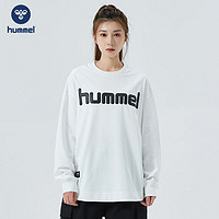 百亿补贴：hummel 圆领打底衫套头时尚舒适t恤秋冬季印花百搭卫衣男JFCW02119