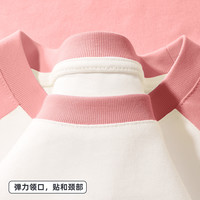 Disney迪士尼宝宝童装儿童长袖圆领上衣童装时尚插肩纯棉男女童秋装打底衫 迪花丛妮橡皮红 140