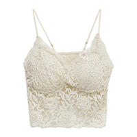 EGGKA 蕾丝吊带背心2024春季法式设计感修身显瘦简约小众打底上衣