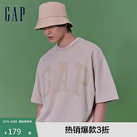 Gap 男女装2024春秋新款法式圈织软短袖T恤美式休闲宽松上衣889779