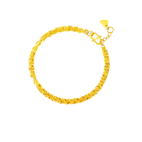 中国黄金（CHINA GOLD）黄金凤尾手链女款足金简约时尚素金手饰情人节生日礼物送女友老婆 【京速达】凤尾手链 约1.6g-1.7g
