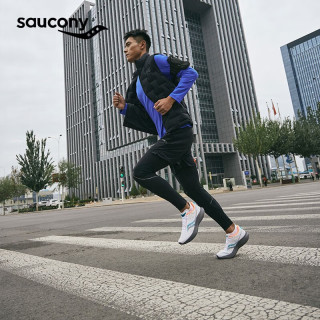 saucony 菁华14/15男跑步鞋轻量缓震专业马拉松训练路跑运动鞋子KINVARA 白褐