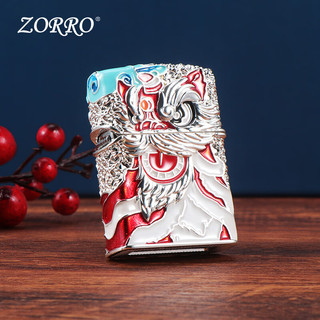 ZORRO佐罗煤油打火机龙年仿珐琅鸿运当头老式七夕情人节生日礼物送男友