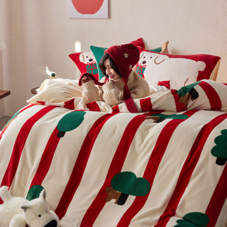 今日必买：多喜爱 家纺牛奶绒四件套秋冬季暖暖绒四件套加厚 自在松松（绒） 1.2米床 床单款 （被套152*218cm)